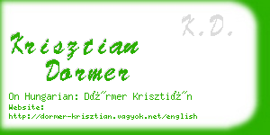 krisztian dormer business card